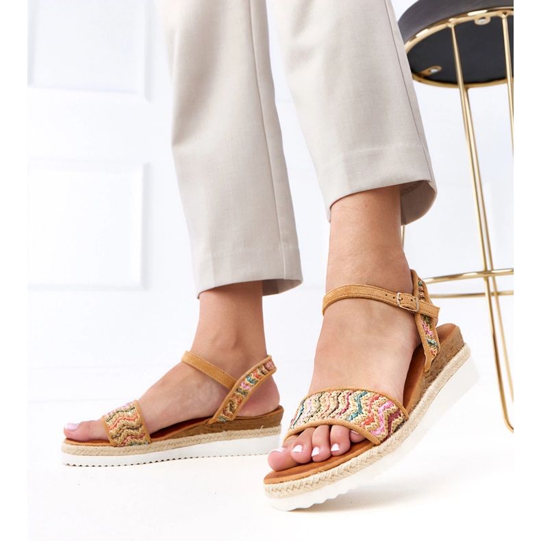 Brown crochet sandals on the Versala wedge 2 Brown crochet sandals on the Versala wedge 2