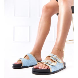 Blue flaps braided with Sameli buckle 1 Blue flaps braided with Sameli buckle 1