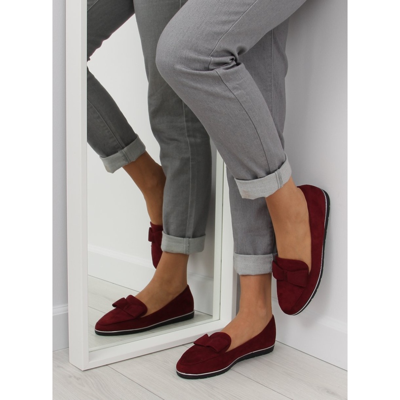 Women's burgundy loafers 127-2 red 1
