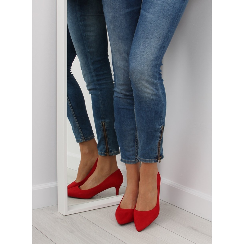 Pumps low heels red red 1