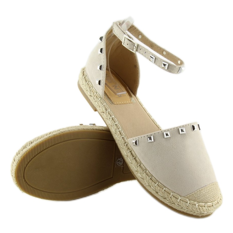 Espadrilles with studs beige 99-26 beige 2