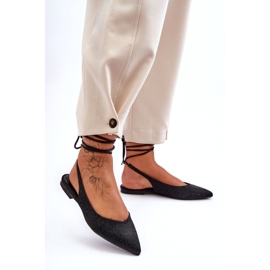 Lace-up Women's Ballerinas Embellished with Studs Black Jange 1 Lace-up Women's Ballerinas Embellished with Studs Black Jange 1