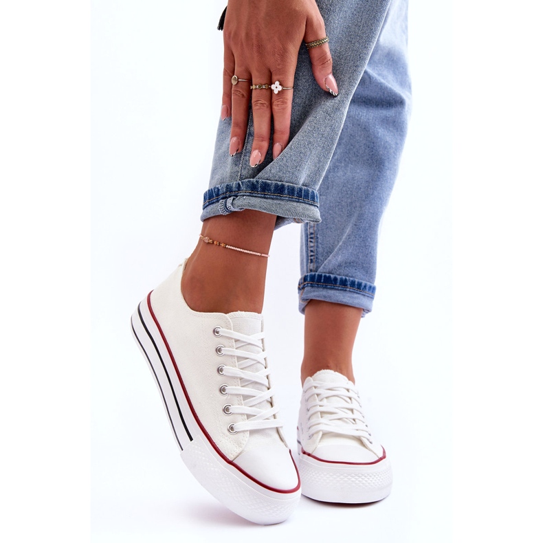 Classic Low Platform Sneakers White Jazlyn 3 Classic Low Platform Sneakers White Jazlyn 3