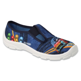 Befado children's slippers 975Y195 navy blue car application 1