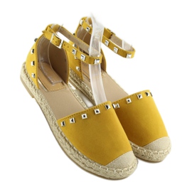 Yellow 99-26 yellow espadrilles with studs 2