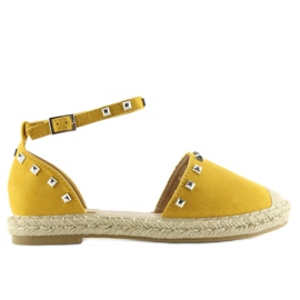 Yellow 99-26 yellow espadrilles with studs 1