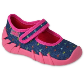 Befado children's slippers 109P255 navy blue/pink 1