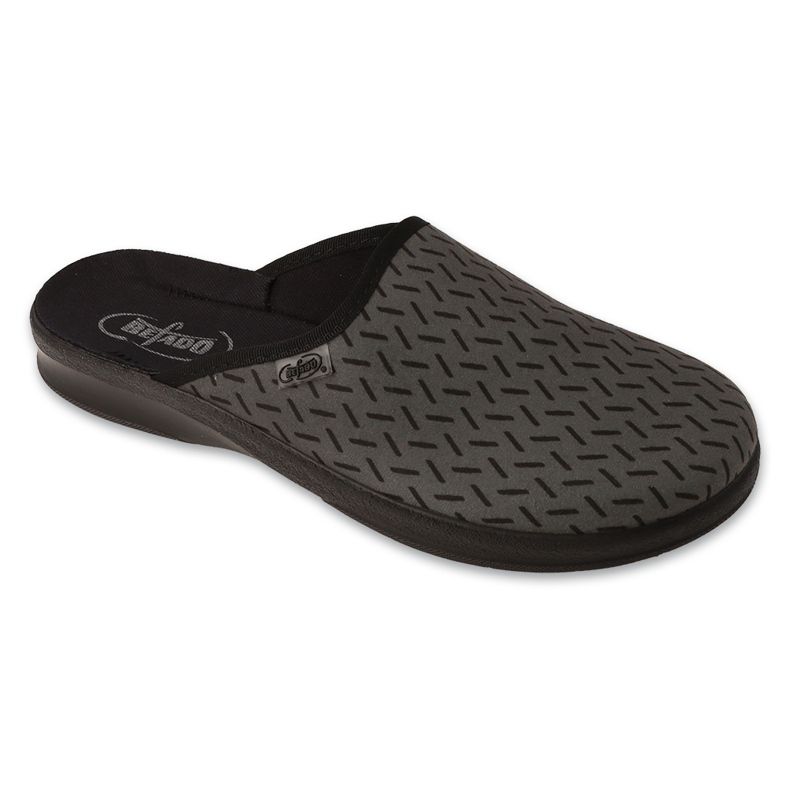 Befado men's pu slippers with print 548M044 gray grey 1 Befado men's pu slippers with print 548M044 gray grey 1