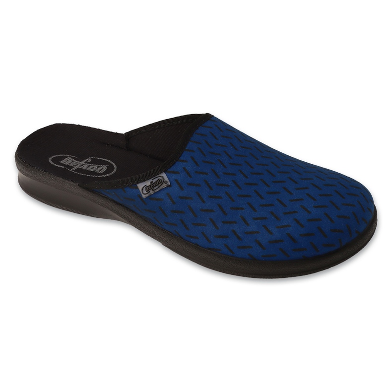 Befado light men's pu slippers 548M046 blue with print 1