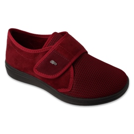 Befado footwear women's shoes with a Velcro strap and a replaceable PU insert 088D003 red 1