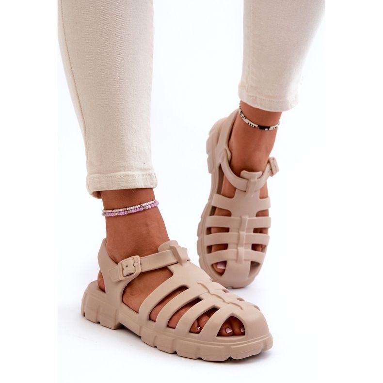 Marquiiz Women's Foam Roman Sandals Beige Gasaria 2