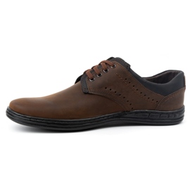 Polbut Men's casual leather shoes 402H dark brown 2