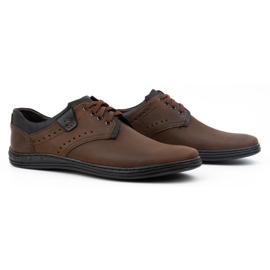 Polbut Men's casual leather shoes 402H dark brown 3