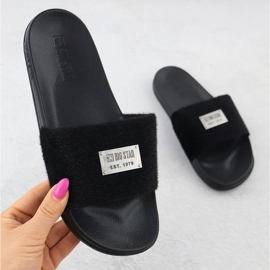 Big Star Women's beach swimming flip flops black SS274716 1