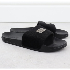 Big Star Women's beach swimming flip flops black SS274716 2