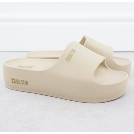 Women's flip flops on platform pool beige Big Star SS274722 1