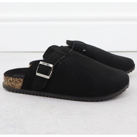 Women's slippers built -in suede black big star ss274736 2