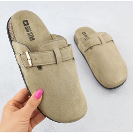Women's slippers built -in suede beige Big Star SS274738 1 Women's slippers built -in suede beige Big Star SS274738 1