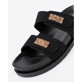 Shelvt Slippers on the platform with golden details black 1 Shelvt Slippers on the platform with golden details black 1