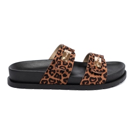 Shelvt Women's leopard leopard slippers 1