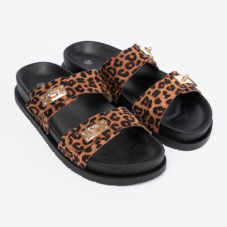 Shelvt Women's leopard leopard slippers 2