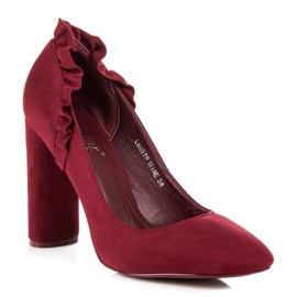 Seastar Burgundy pumps on the post with a frill red 1