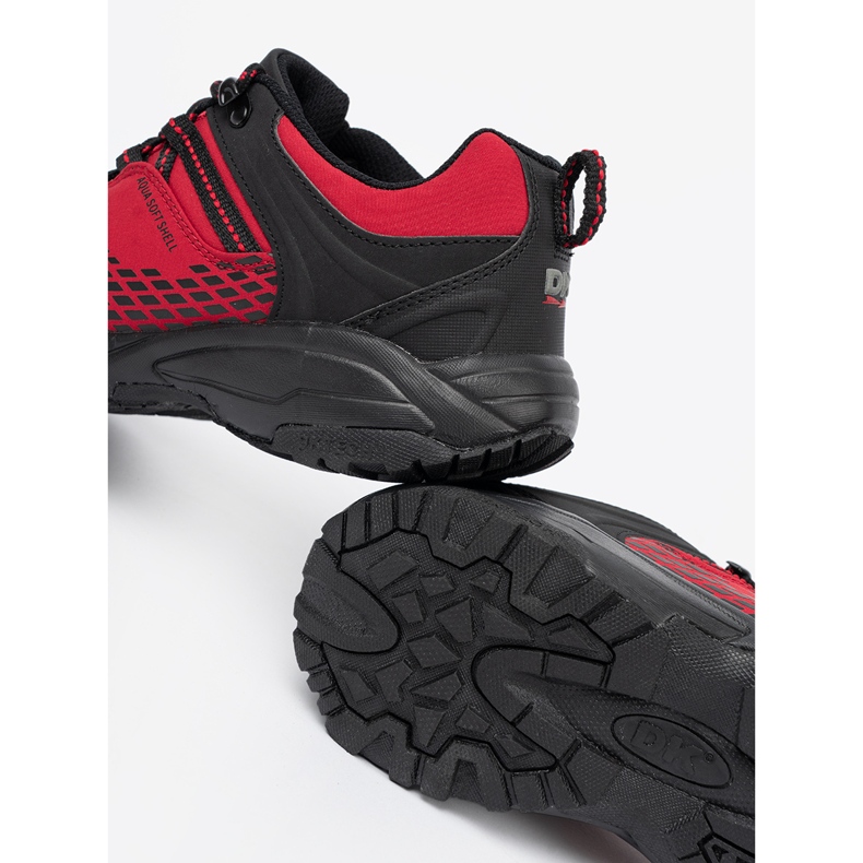 Men's trekking shoes on a thick DK red sole black 1 Men's trekking shoes on a thick DK red sole black 1