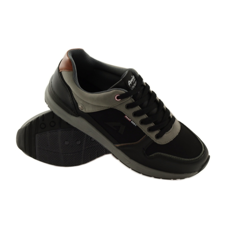 American Club American 610184 black men's sports shoes grey 3
