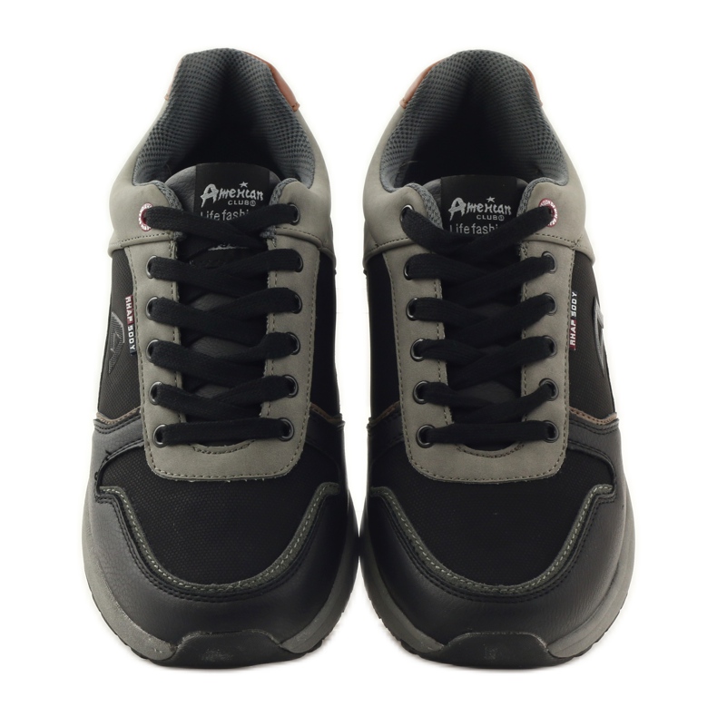 American Club American 610184 black men's sports shoes grey 4