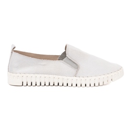 Goodin Light gray Slip-on sneakers with flexible inserts 1