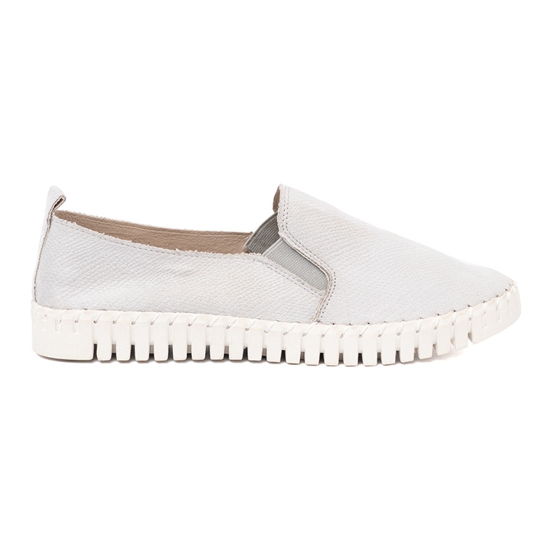 Goodin Light gray Slip-on sneakers with flexible inserts 1