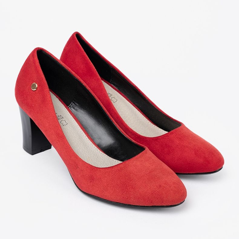 Goodin Red suede high heels 2