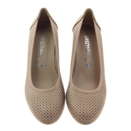 M.Daszyński Women's wedge pumps Daszyński 113 beige 4