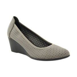 M.Daszyński Women's wedge pumps Daszyński 113 grey 1