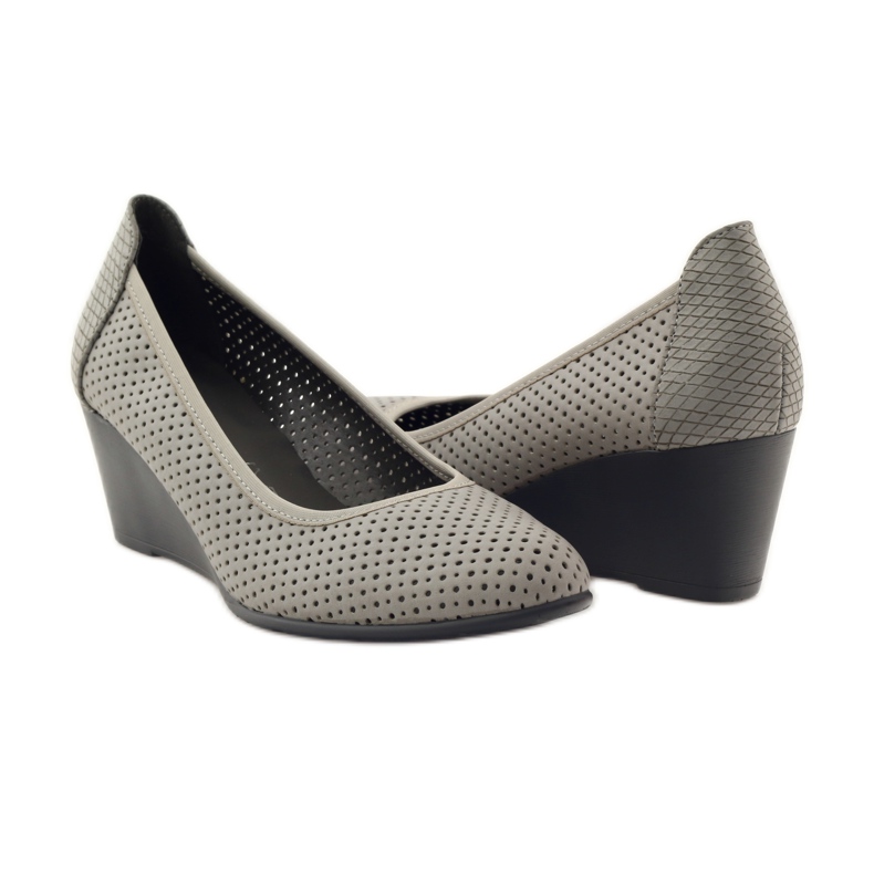 M.Daszyński Women's wedge pumps Daszyński 113 grey 3