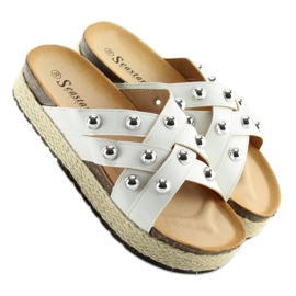 White espadrilles slippers CK22P white 2