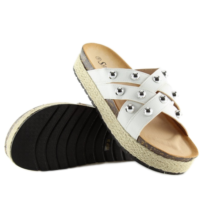 White espadrilles slippers CK22P white 1
