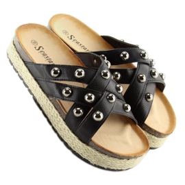 Black espadrilles CK22P black slippers 2