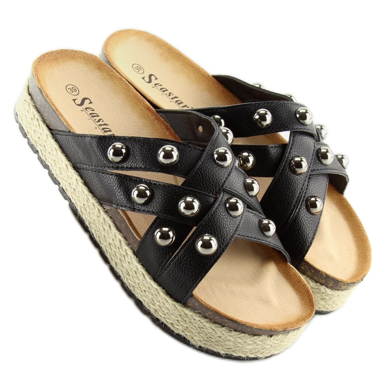 Black espadrilles CK22P black slippers 2