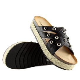Black espadrilles CK22P black slippers 1
