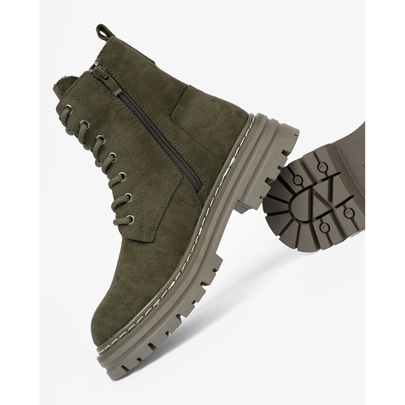 Dark green women's boots with suede finish Sergio Leone 1