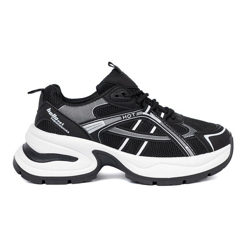 Shelvt Black sneakers with a breathable upper and a massive white sole 2 Shelvt Black sneakers with a breathable upper and a massive white sole 2