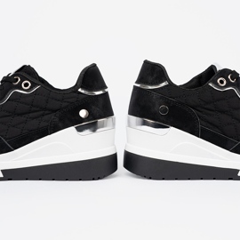 Shelvt Black women's wedge sneakers 2 Shelvt Black women's wedge sneakers 2