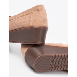 Shelvt Beige shoes for suede wedges 2