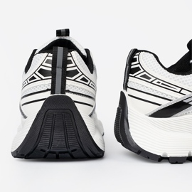 Shelvt White and white comfortable sneakers with a mesh 1