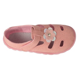 Befado children's slippers 535P005 pink with a flower 2 Befado children's slippers 535P005 pink with a flower 2