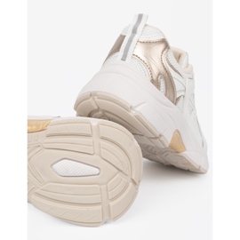 Shelvt White sneakers with beige and gold inserts 1