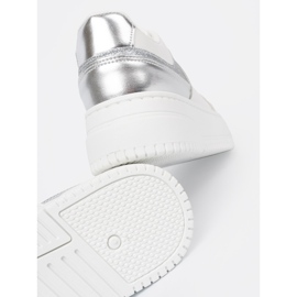 Shelvt White and silver sneakers with shimmering details multicolored 2