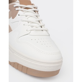 Shelvt White and beige sneakers on the platform 1