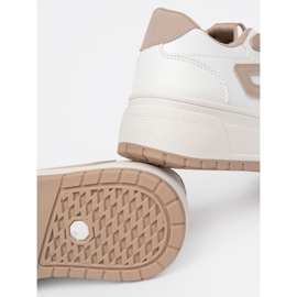 Shelvt White and beige sneakers on the platform 2